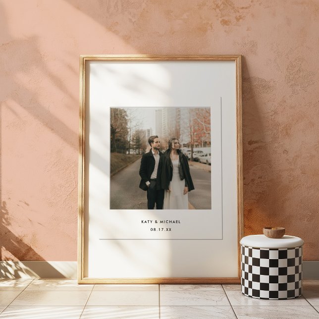 Affiche Photo Polaroid minimaliste de couple avec noms (Créateur téléchargé)