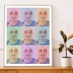 Affiche Photo Pop art | Trendy Retro Color Block<br><div class="desc">A custom photo pop art photo poster to upload your favourite photograph which is overlayed by a range of colourful transparents overlays in pastel shades of pink,  blue,  green,  yellow orange and purple !</div>