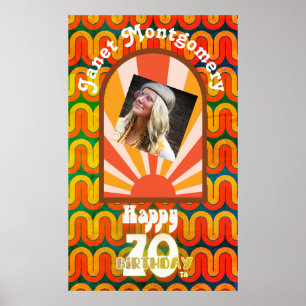 Affiche Photo Psychédélique Retro 60 70e anniversaire