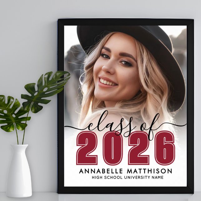 Affiche Photo Red Graduation Party Sign (Photo Red Graduation Party Sign)