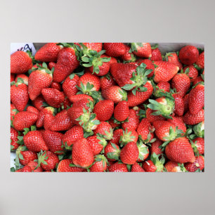 Affiche Photo Red Juicy Strawberries