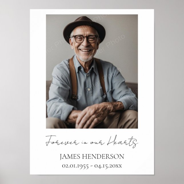 Affiche Photo simple en mémoire (Devant)