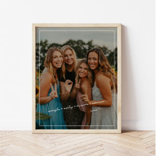 Affiche Photo souvenir minimal de meilleurs amis en écritu