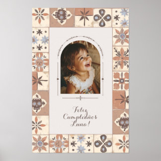 Affiche Photo sur mesure Carrelage mexicain Fiesta Neutral