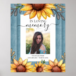 Affiche photo Tournesol en souvenir affectueux