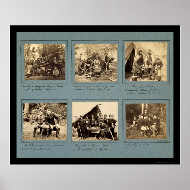 Affiche Photo Vignettes avec Custer 1862 (Devant)