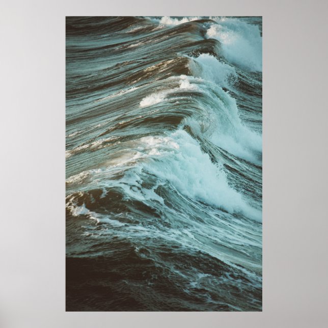 AFFICHE PHOTO VINTAGE DES VAGUES (Devant)