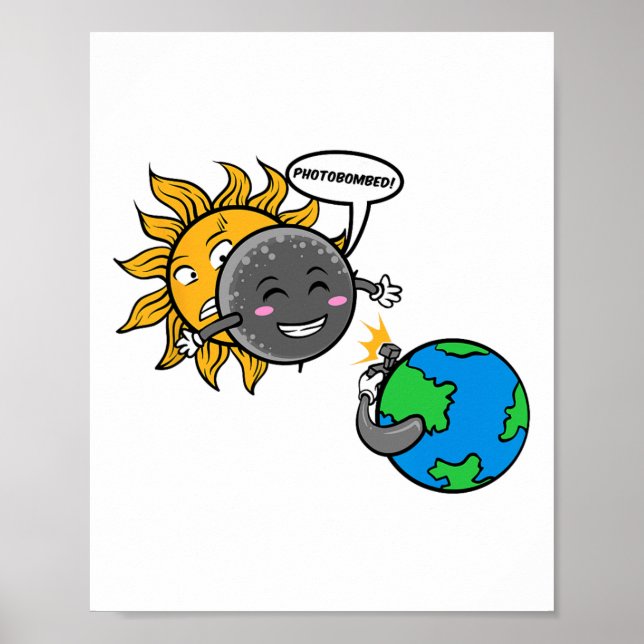 Affiche Photobomb ! Adorable Cute Total Solaire Eclipse 20 (Devant)
