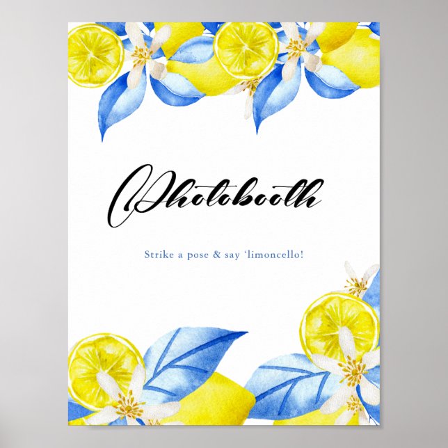 Affiche Photobooth de mariage fleuri au citron italien (Devant)
