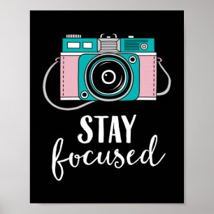 Affiche Photographe à l'appareil photo vintage restez conc
