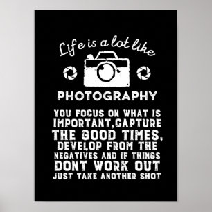 Affiche Photographe inspiré La vie comme la photographie