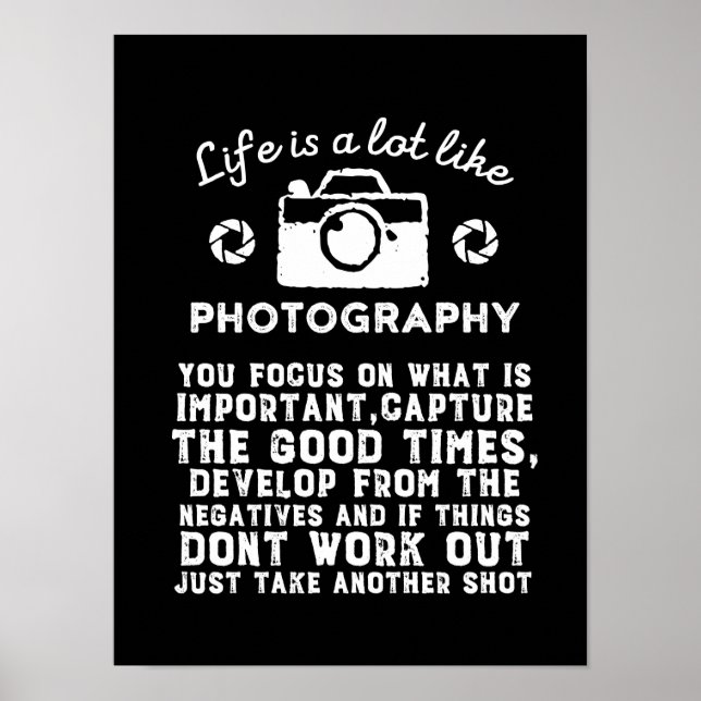 Affiche Photographe inspiré La vie comme la photographie (Devant)