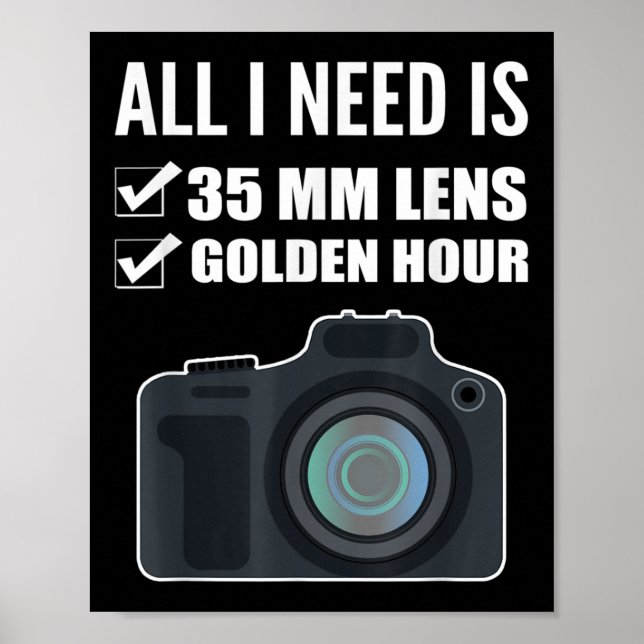 Affiche Photographe Mariage de lentilles de 35 mm (Devant)