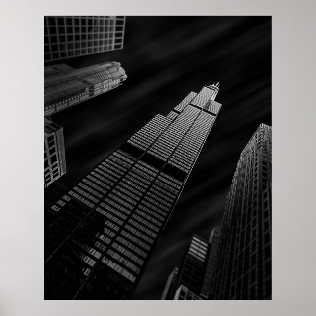 AFFICHE PHOTOGRAPHIE À FAIBLE ANGLE DE L'IMMEUBLE DE MURS  (Devant)