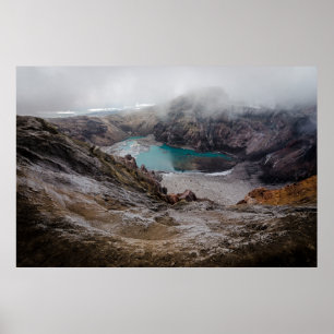 AFFICHE PHOTOGRAPHIE AÉRIENNE DU LAC RECOUVERTE DE BROCHON