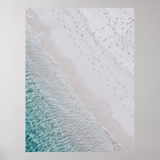 AFFICHE PHOTOGRAPHIE AÉRIENNE DU SABLE BLANC ET DU GRAND (Devant)