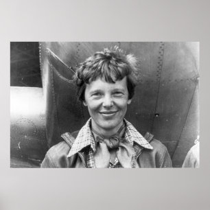 Affiche Photographie d'Amelia Earhart et son Lockheed Elec