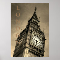 Photographie d'art vintage Sepia Big Ben