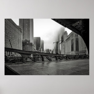 Affiche Photographie de Black and White Chicago View