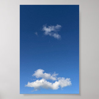 Affiche Photographie de ciel bleu minimaliste avec nuages