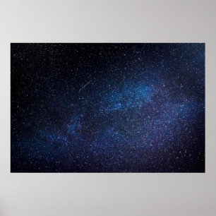 Affiche Photographie de la galaxie de la nuit bleu marine