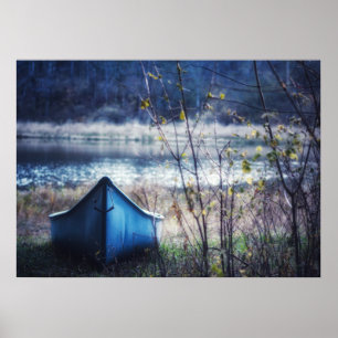 Affiche Photographie de la nature en automne avec une cano