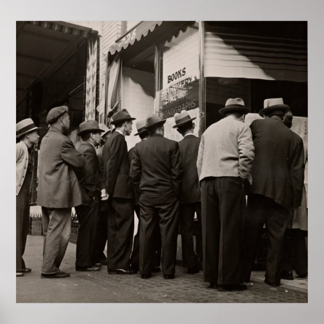 AFFICHE PHOTOGRAPHIE DE L'ÉCHELLE GRAYSCALE DES HOMMES PRÈ (Devant)