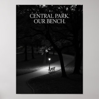 Affiche Photographie de nuit de notre banc à Central Park