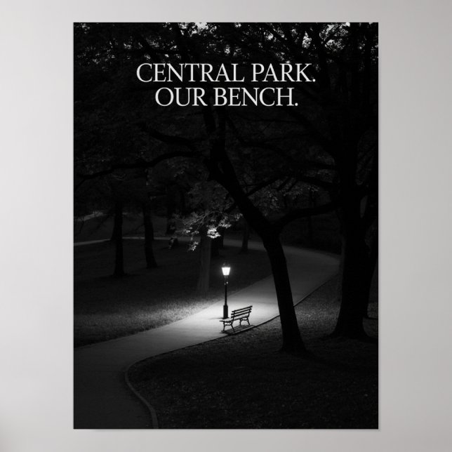 Affiche Photographie de nuit de notre banc à Central Park (Devant)