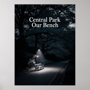 Affiche Photographie de nuit de notre banc à Central Park
