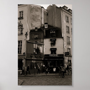 Affiche photographie de rue en noir et blanc à paris