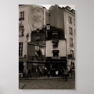 Affiche photographie de rue en noir et blanc à paris
