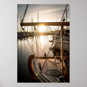 Affiche Photographie de voilier et de coucher de soleil da