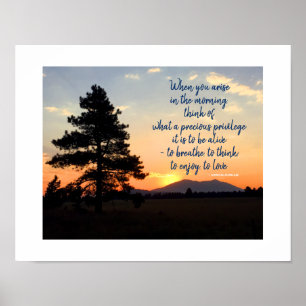 Affiche Photographie du lever de soleil Citation inspira