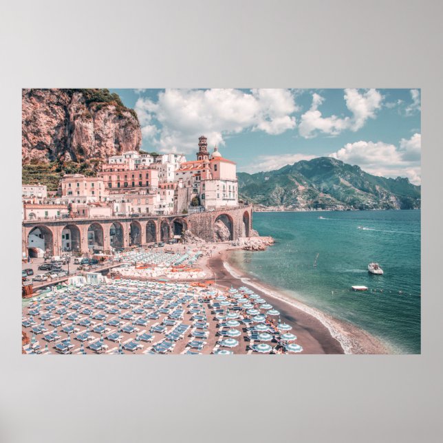 Affiche Photographie du pastel de la côte d'Amalfi (Devant)