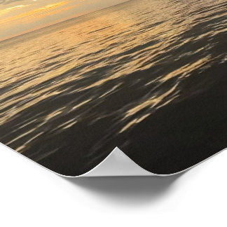 Affiche Photographie du reflet du coucher de soleil sur l'