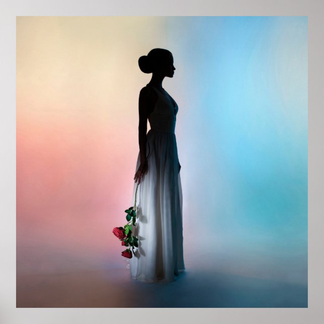 Affiche Photographie du studio de mode art d'une belle fem (Devant)
