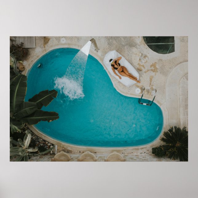 Affiche Photographie en angle supérieur de la piscine exté (Devant)