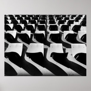 Affiche Photographie en niveaux de gris de chaises sans pe