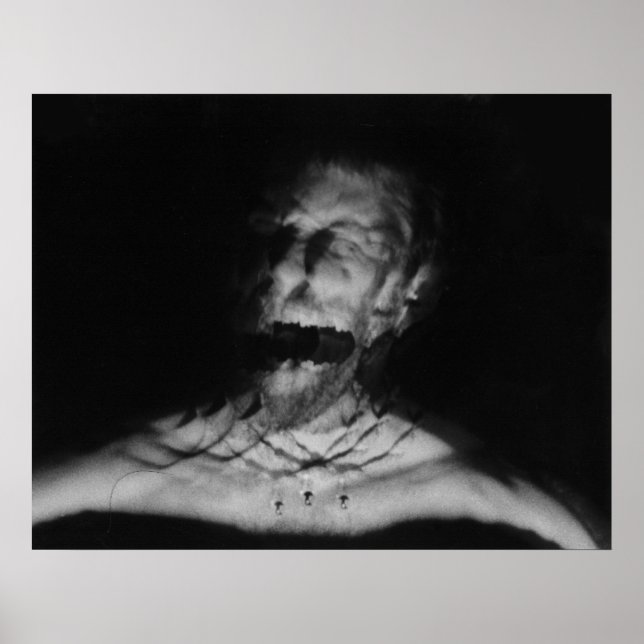Affiche Photographie en noir et blanc de cri (Devant)