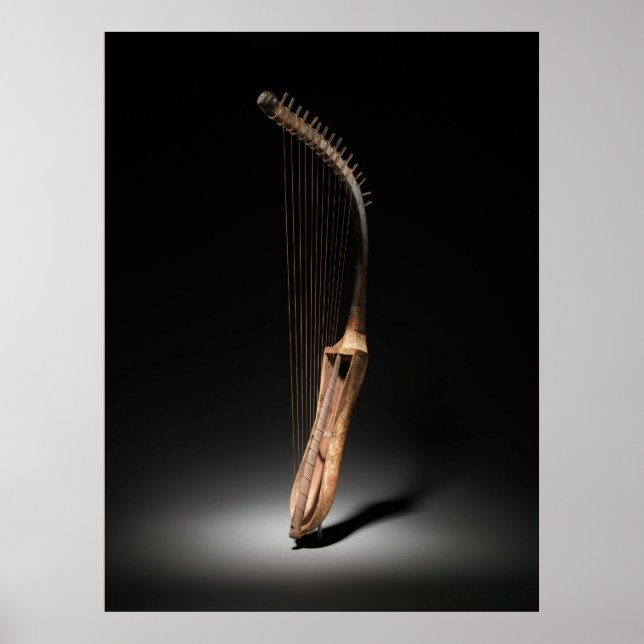 Affiche Photographie historique de la harpe à arc égyptien (Devant)