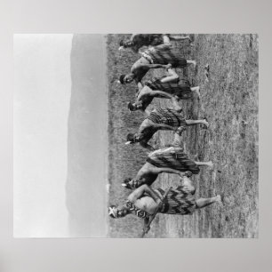 Affiche Photographie maorie de danse de guerre