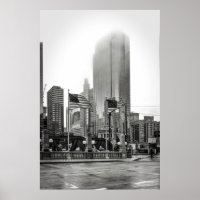 Photographie noir et blanc Chicago USA FLAG