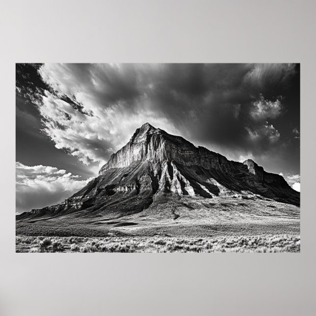 Affiche Photographie noir et blanc de Sleeping Ute Mountai (Devant)