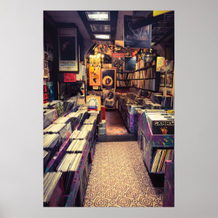 Affiche Photographie originale de magasin de disques à Flo