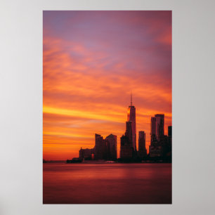 AFFICHE PHOTOGRAPHIE PANORAMIQUE DU COUCHER DE SOLEIL EN V