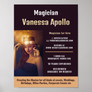 Affiche Photographie personnalisée, Publicité de magicien