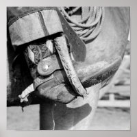 Photographie vintage d'amorçage et d'éperon de Cow
