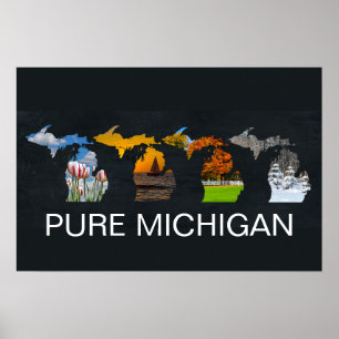 Affiche Photographies des quatre saisons du Michigan pur