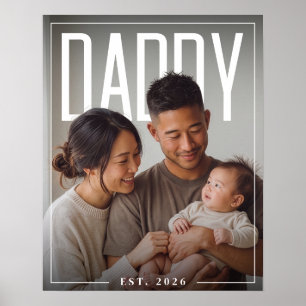 Affiche PhotoPop Papa Est Année Photo Personnalisée